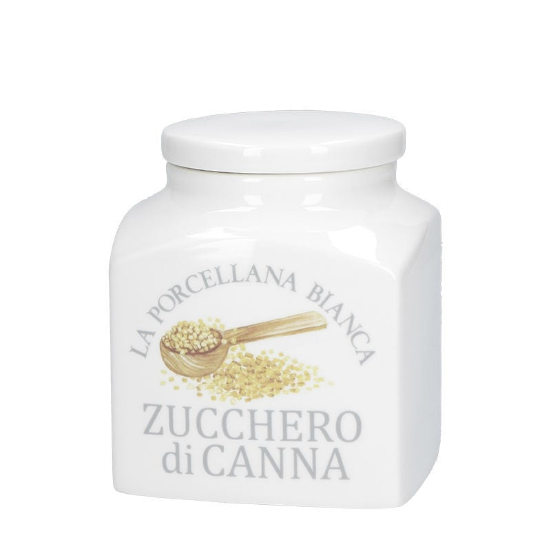 Barattolo Porcellana 1,1 L Deco Zucchero Di Canna Gb La Porcellana Bianca