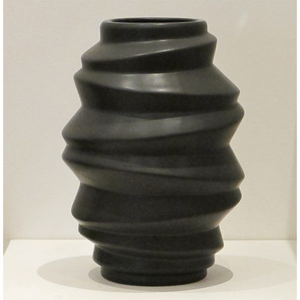 Vaso Irregolare Nero Ceramica H.30 Oakom