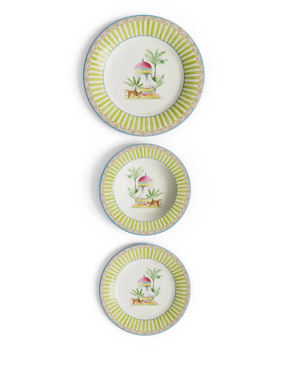 Table Set Plate 3X Porcelain Sariska Orange Unica Lisa Corti