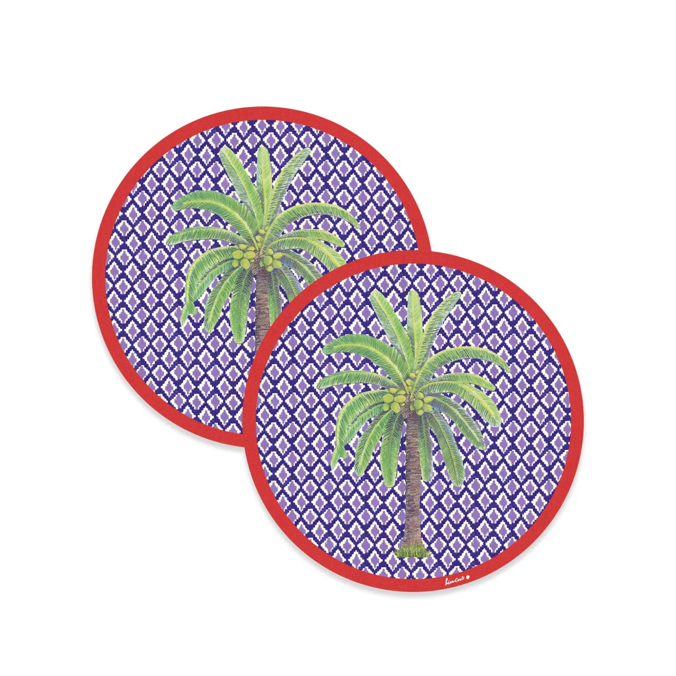 Set 2 Place Mat Masonite Hima Palma Pervinch Lisa Corti