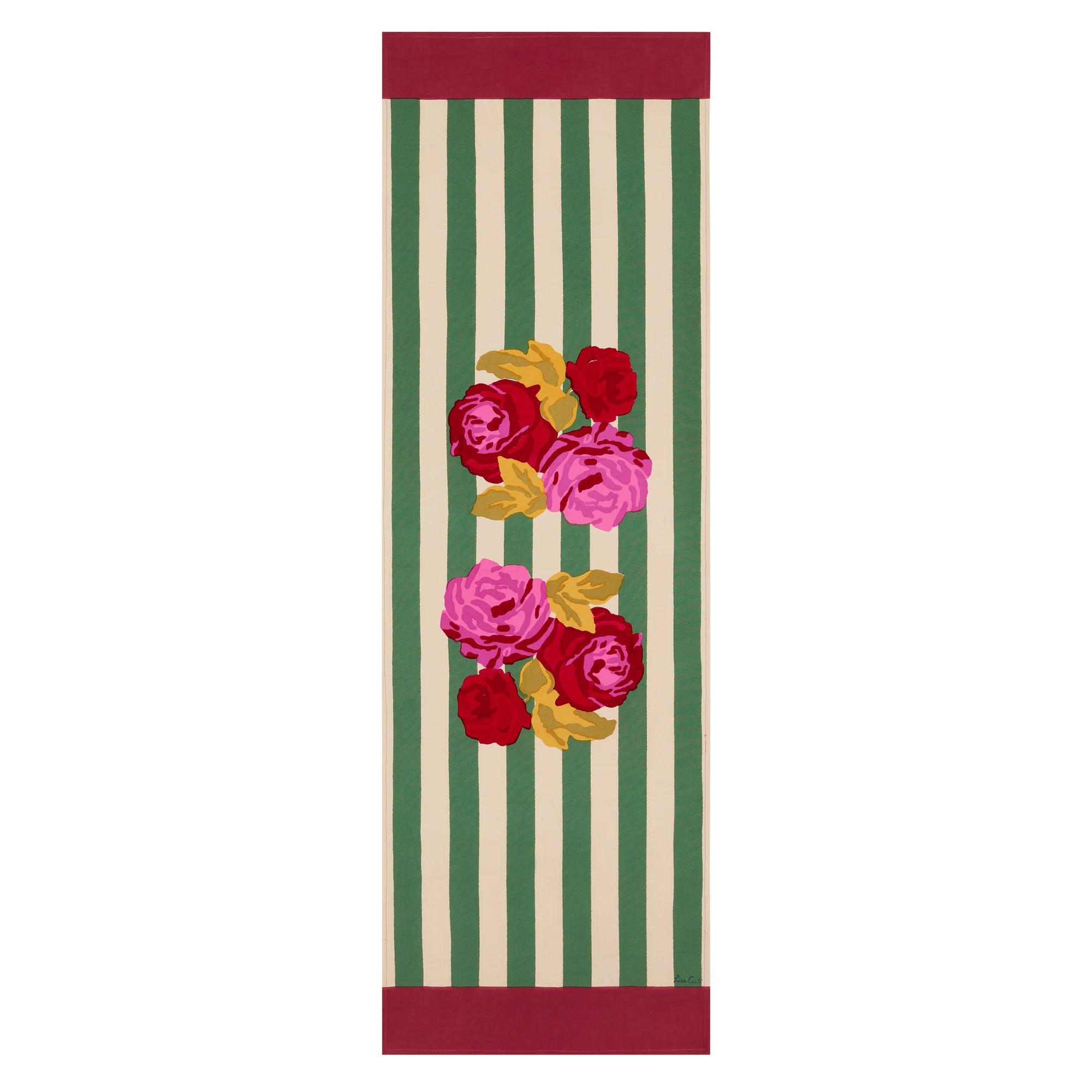 Runner Nizam Stripes Green Natural Lisa Corti