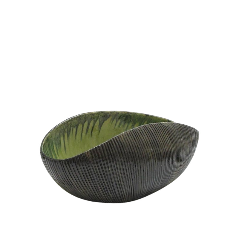 Ciotola Arricciata Marrone/Verde Edg