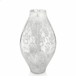 Floreal vaso trasparente decoro specchiato ivv