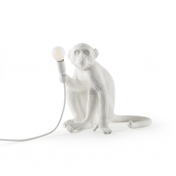 Lampada seduta bianca monkey lamp seletti