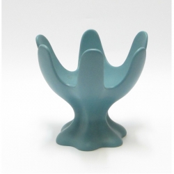 Centrotavola ceramica azzurra alzata Ramponi