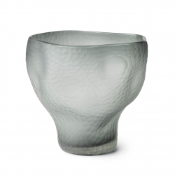 Vaso vetro saturno 23 cm grigio hervit