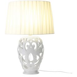 Lampada Barocca Ovale Porcellana Traforata 65 Cm (H) Hervit