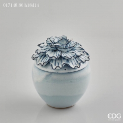 Vaso chakra petali con coperchio h18 d14 EDG