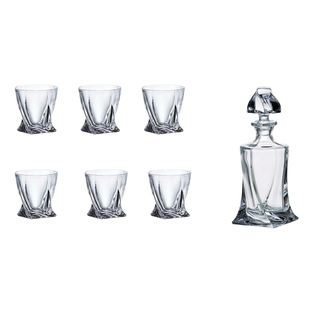 Set 7 Pezzi Bicchieri Whisky Quadro Bohemia