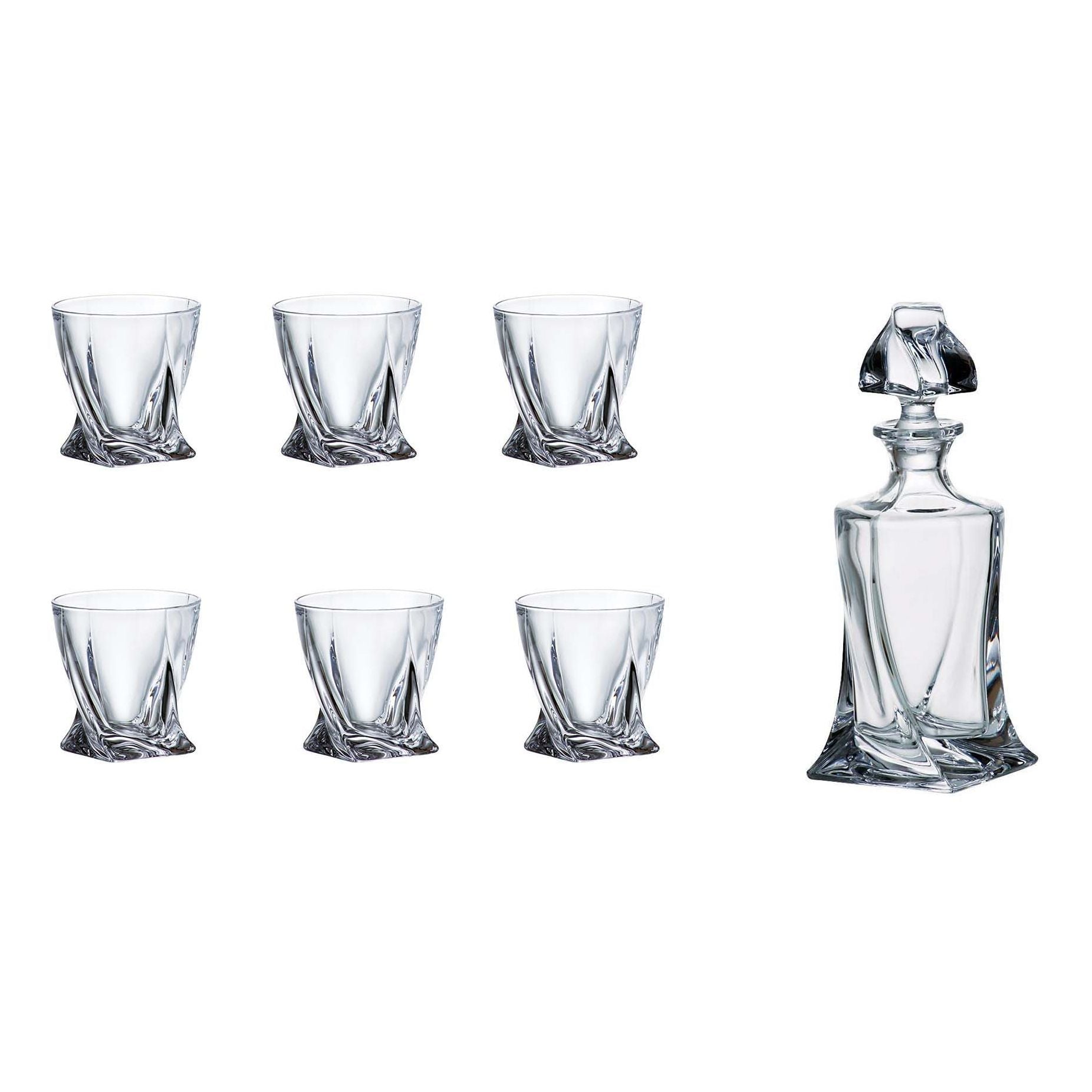 Set 7 Pezzi Bicchieri Whisky Quadro Bohemia