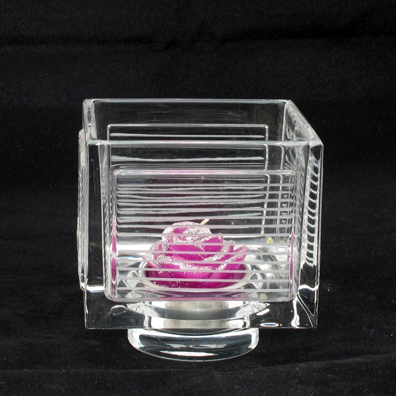 Tea Light Cubico Molato In Cristallo Colle Vilca