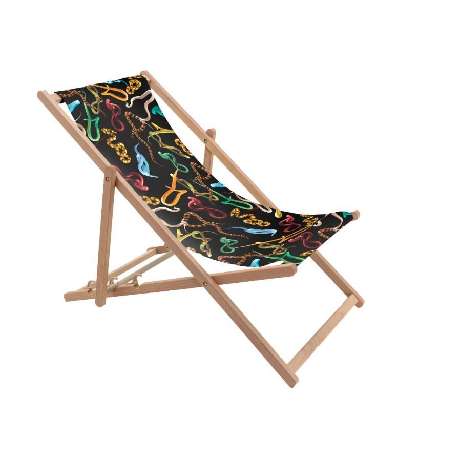 Sdraio Pieghevole In Legno/Poliestere Toiletpaper - Snakes Seletti