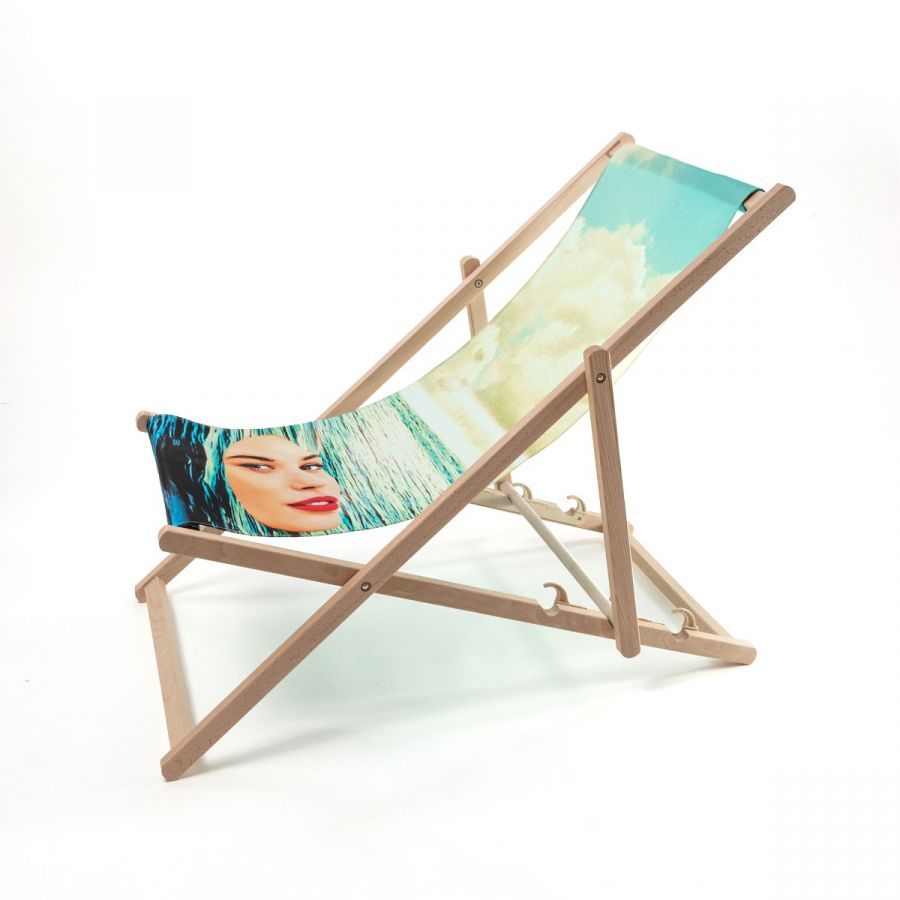 Sdraio Pieghevole In Legno/Poliestere Toiletpaper - Seagirl Seletti