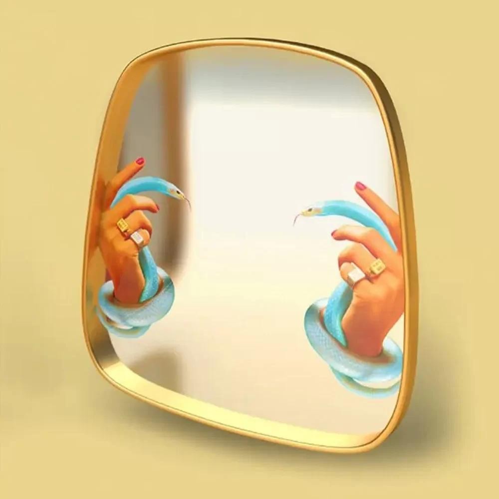 Specchio Con Cornice Legno Toiletpaper - Hand - Snakes Seletti