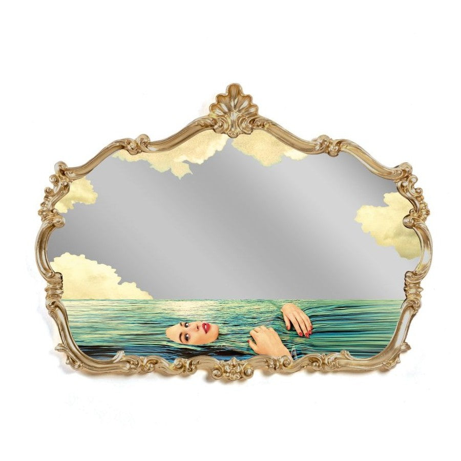 Specchio Con Cornice In Pu E Mdf Tp Baroque Mirror -Sea Girl Cm.120X7X90 Seletti