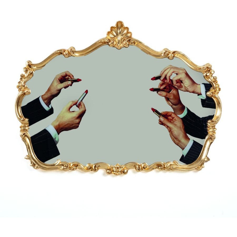 Specchio Con Cornice In Pu+Mdf Tp Baroque Mirror -Lipsticks Cm.120X7X90 Seletti