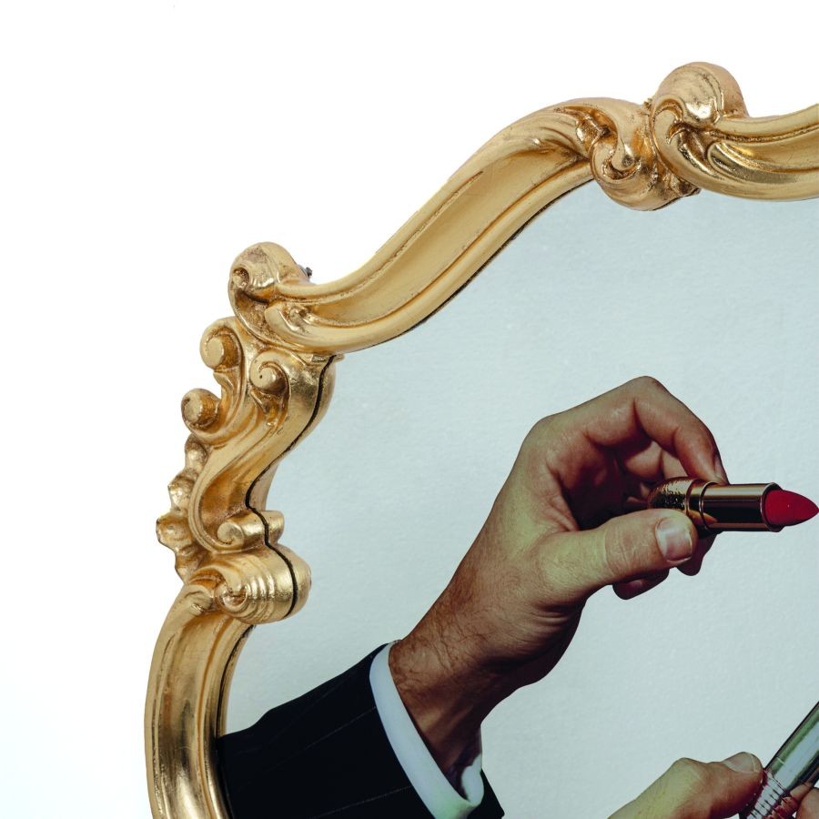 Specchio Con Cornice In Pu+Mdf Tp Baroque Mirror -Lipsticks Cm.120X7X90 Seletti