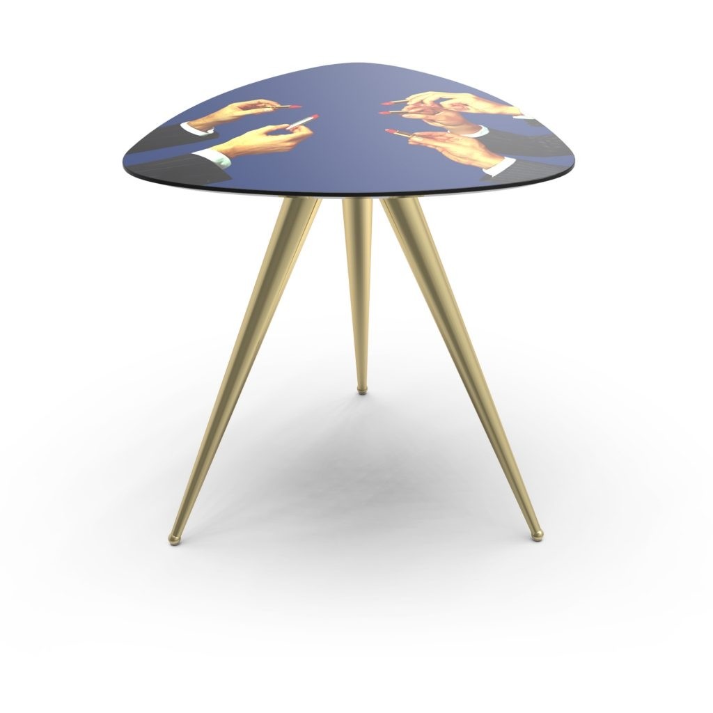 Tavolino Legno Gambe Metallo Toiletpaper - Lipsticks Seletti