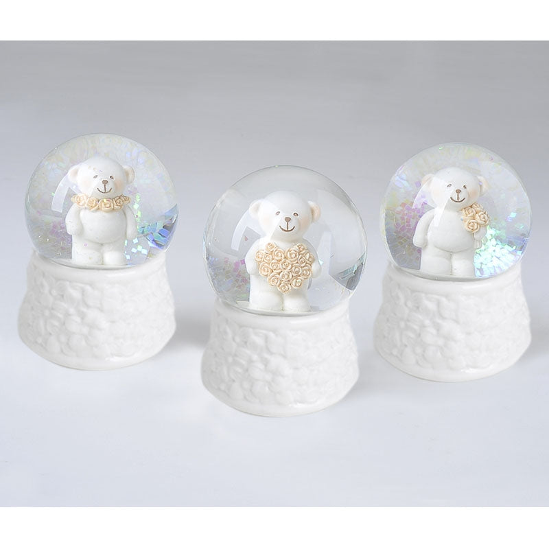 Set 3 Palle Acqua/Neve Base Porcellana Hervit