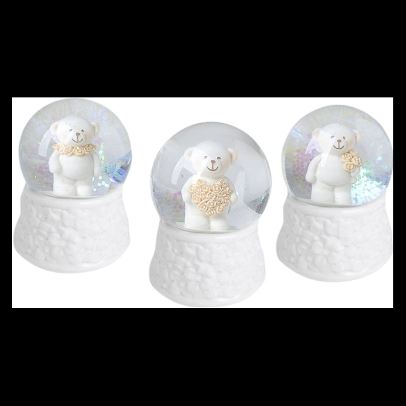 Set 3 Palle Acqua/Neve Base Porcellana Hervit