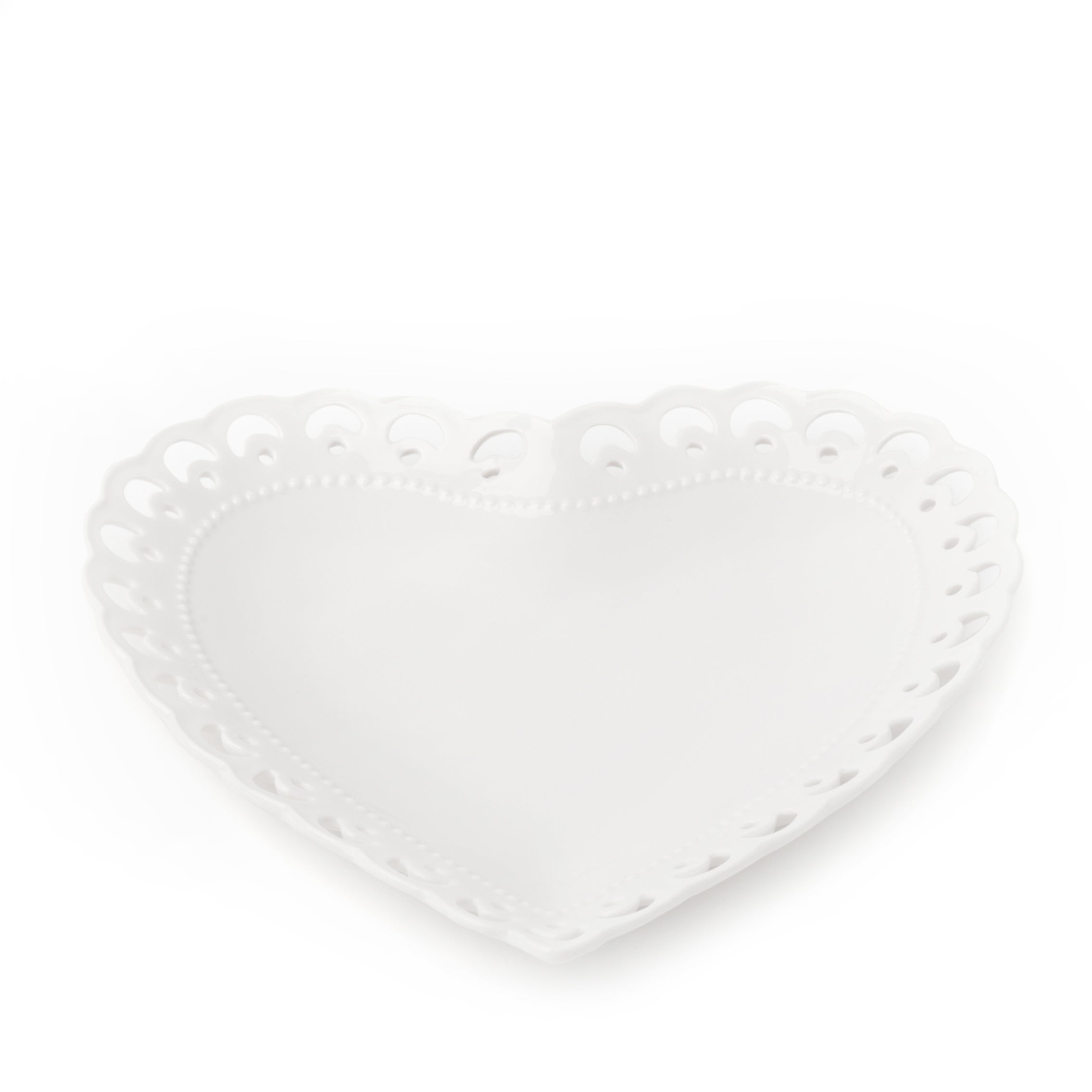 Piatto Cuore Porcellana Traforata 22Cm Hervit