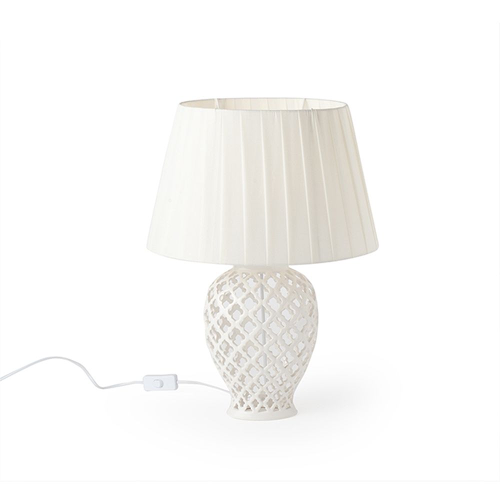 Lampada Potiche Ovale Porc.Traf.48Cm(H) Hervit