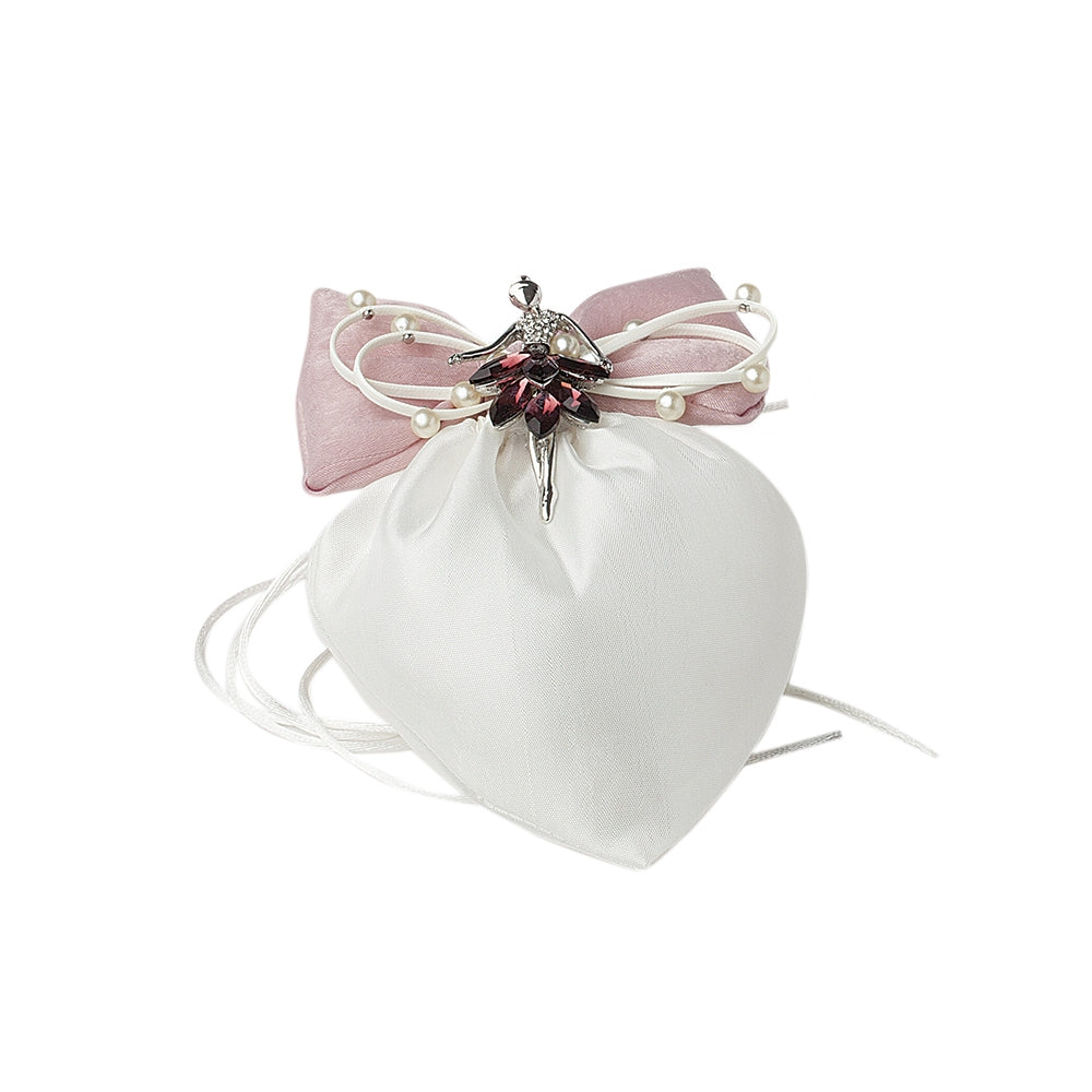 Sacchetto Cuore Avorio 14X17Cm Fiocco Hervit