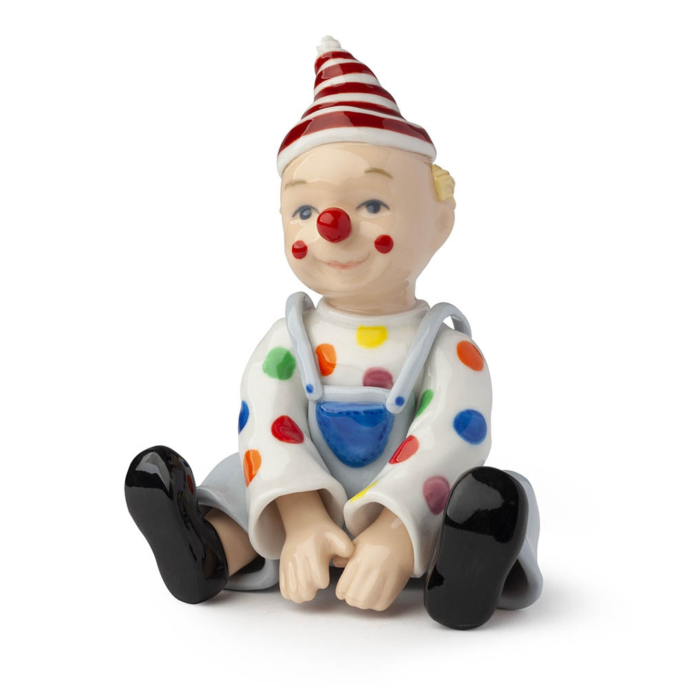 Clown Seduto Porcellana 11Cm Pois Hervit Hervit