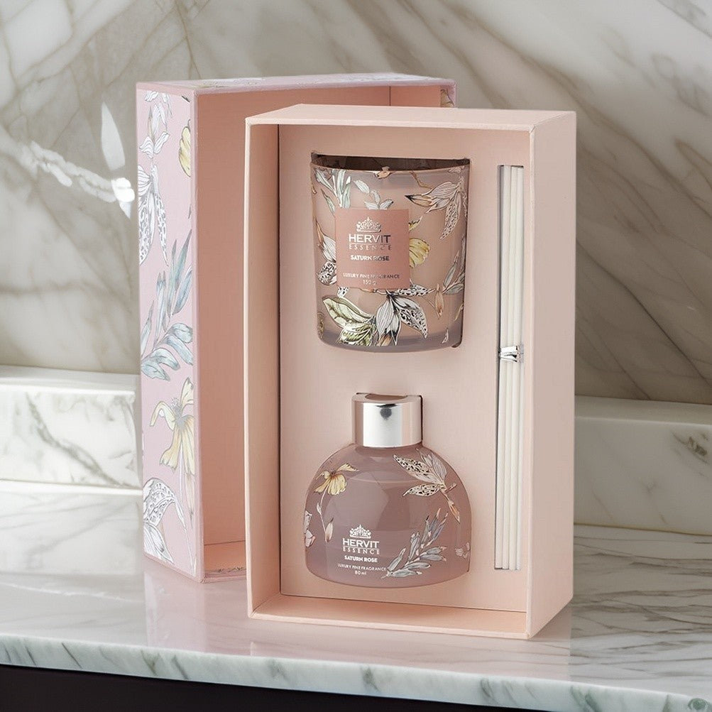 Set Profumamb.+Cand.Blooms 80Ml/150G Hervit