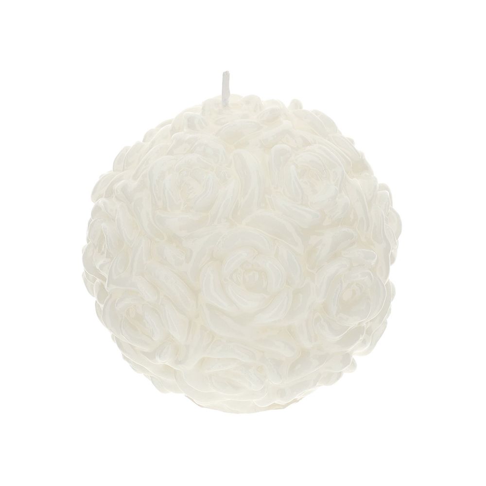 Candela Sfera Rose Bianca Lacc.Dia.11Cm Hervit Hervit