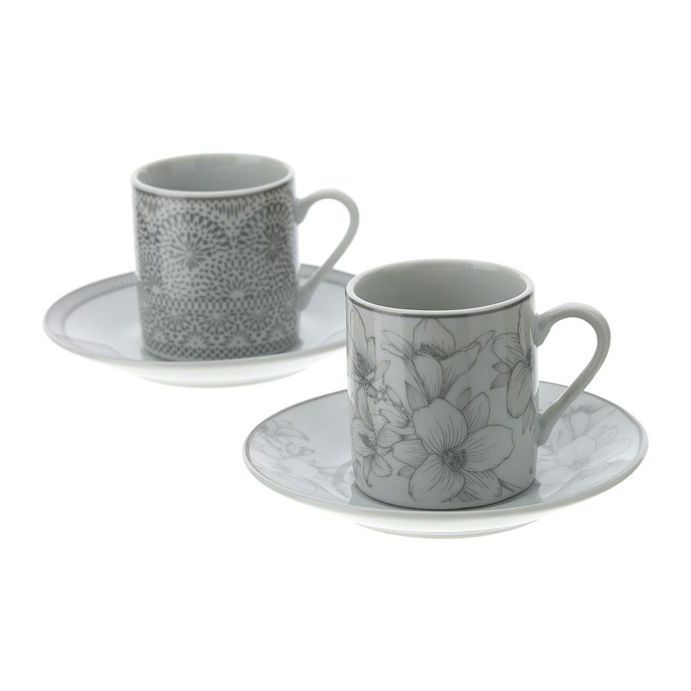 Box 2 Tazzine Caffe` Porcellana 9X5Cm Hervit Hervit