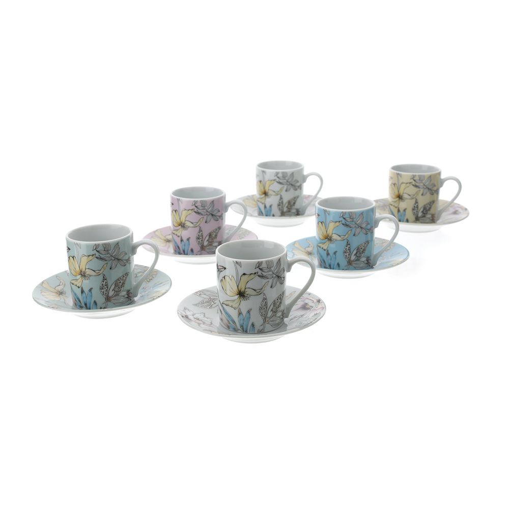 Box 6 Tazzine Caffe` Porcellana 9X5Cm Hervit Hervit