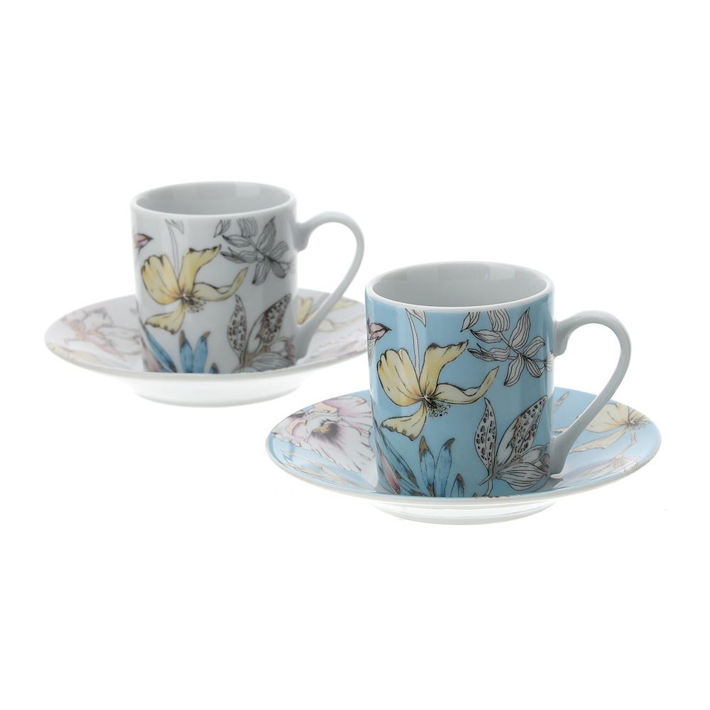 Box 2 Tazzine Caffe` Porcellana 9X5Cm Hervit Hervit