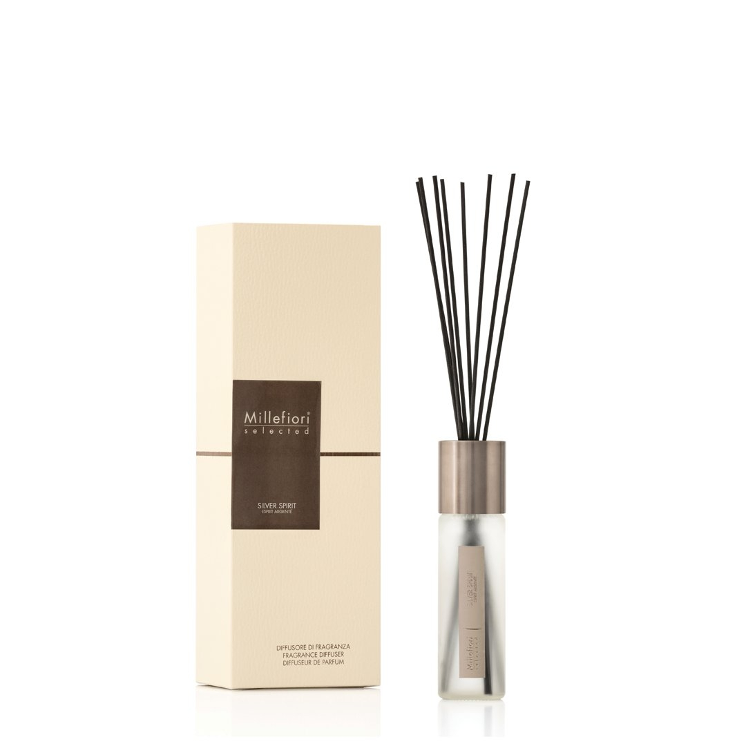 New Selected Stick Diffuser 350Ml Silver Spirit Millefiori Millefiori