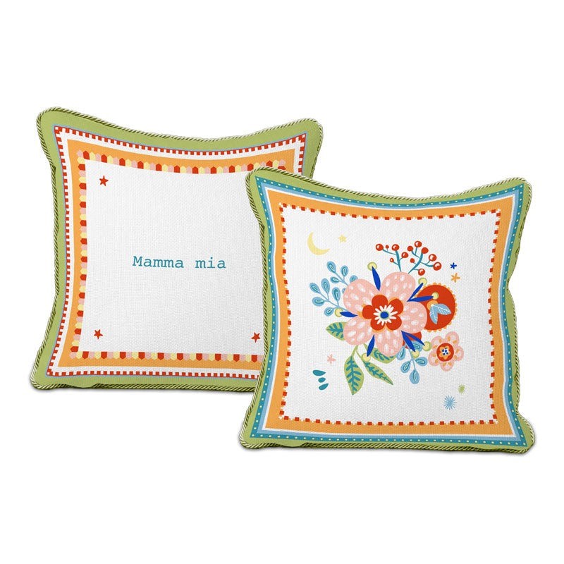 Cuscino Con Ricamo Mamma Mia - 60X60 Baci Milano