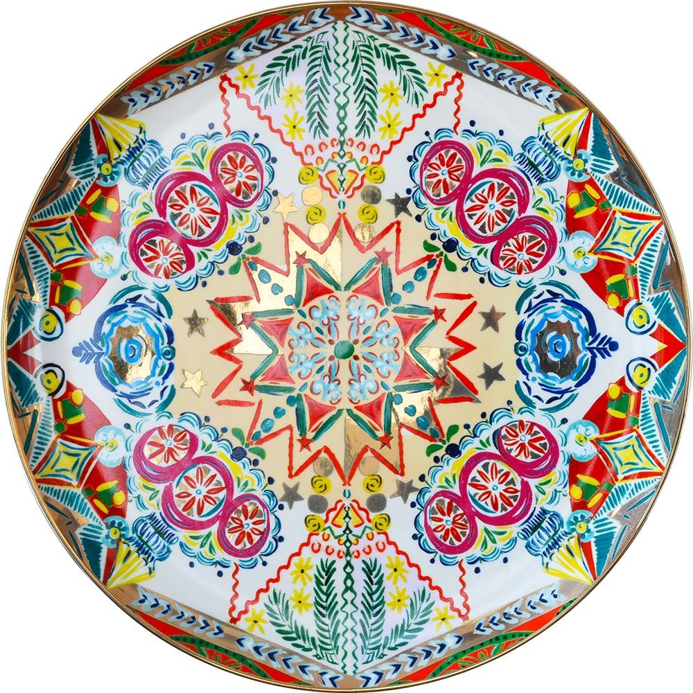 Piatto Torta Diam 31 - Cosy Xmas Oro Cosy Xmas Baci Milano