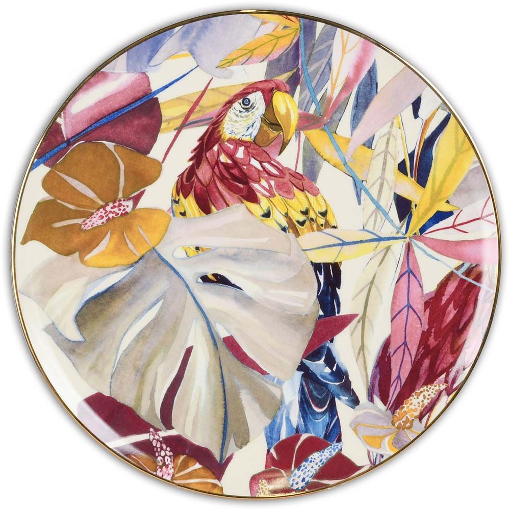 Piatto Torta Diam 31 Filo Oro - Savana Baci Milano