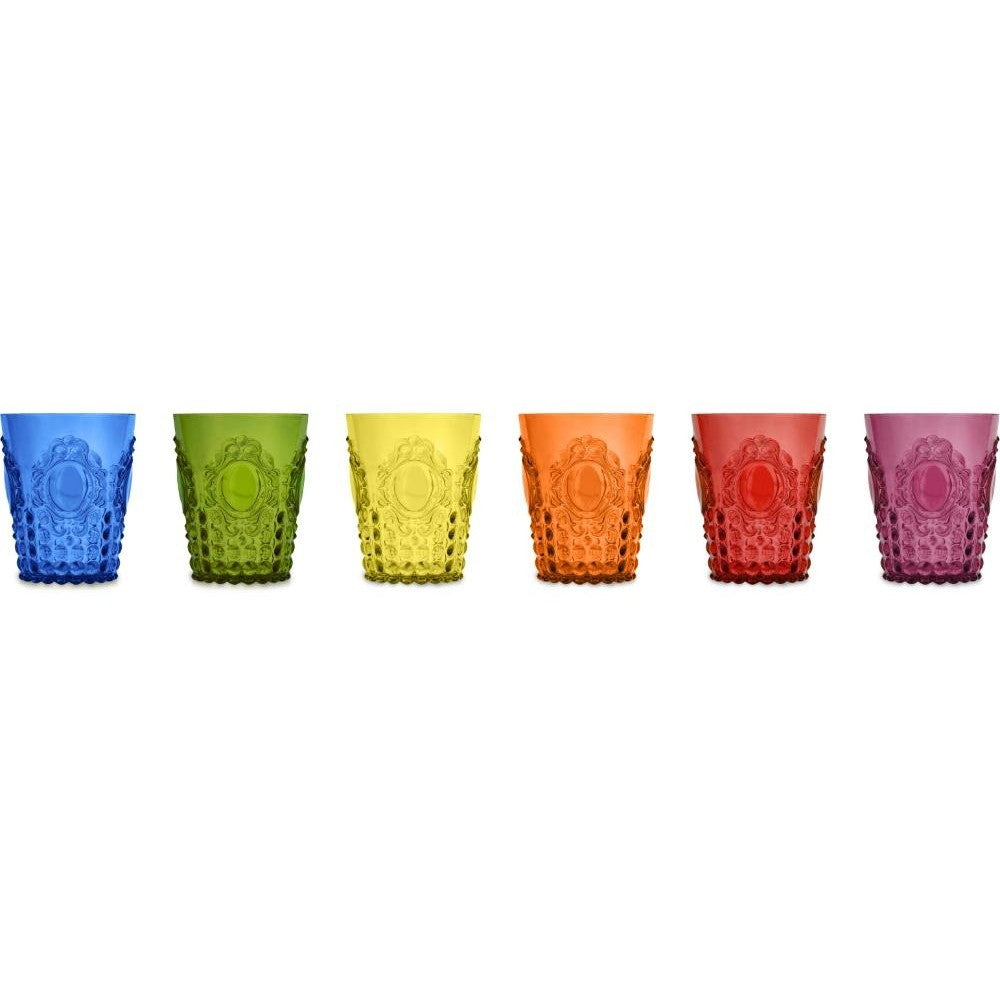 Set 6 Bicchieri Acqua Colori Assortiti Baci Milano