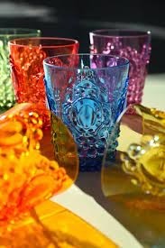 Set 6 Bicchieri Acqua Colori Assortiti Baci Milano