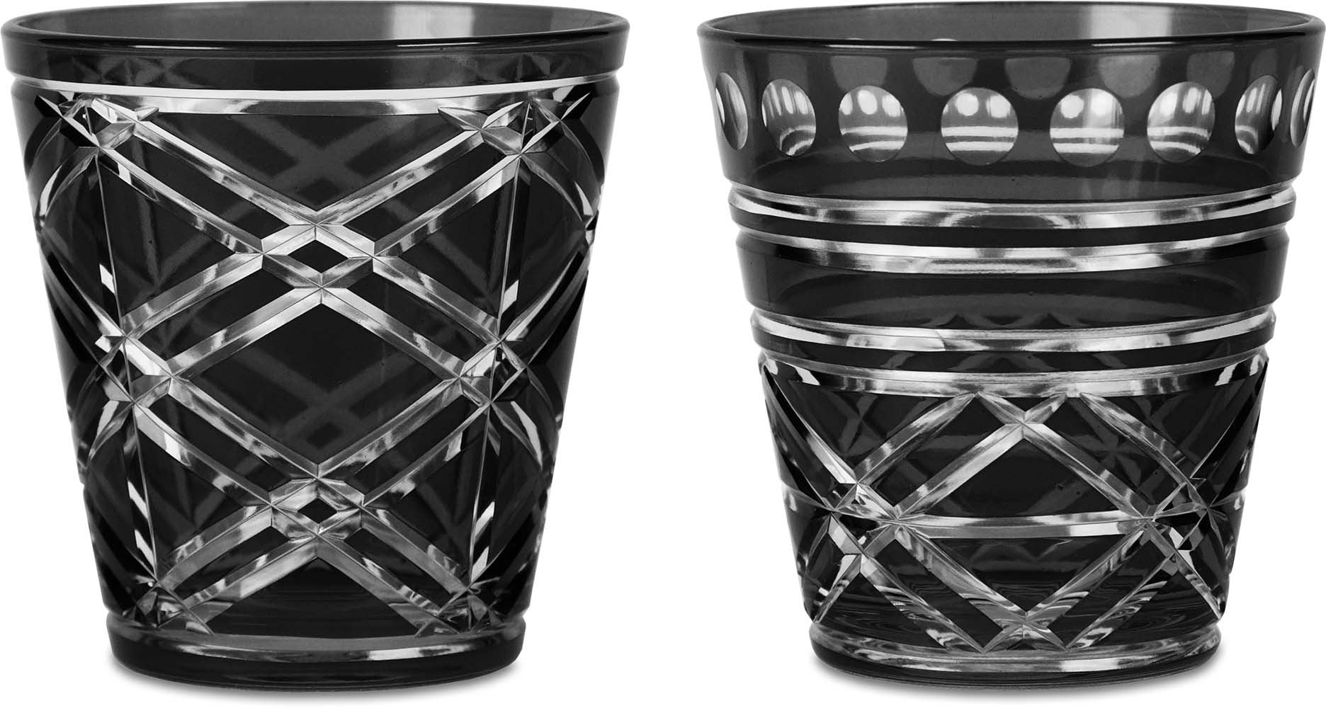 Set 2 Tumbler Vetro Intagliati - Fume Baci Milano