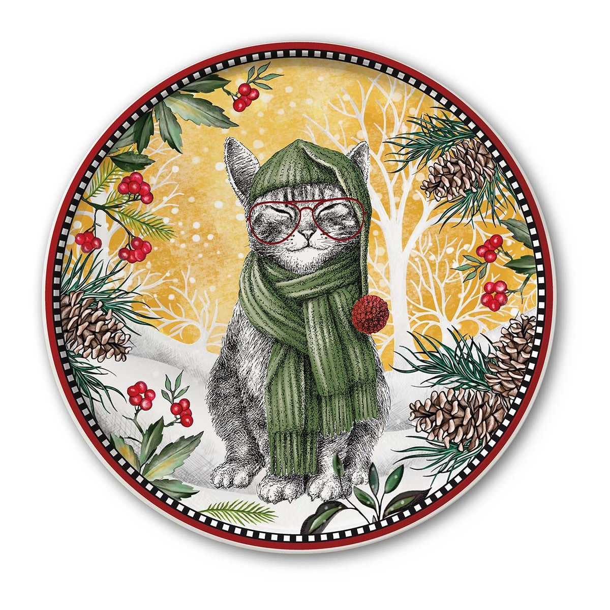 Piatto Panettone Natale Gatto 2024 D.31 Egan