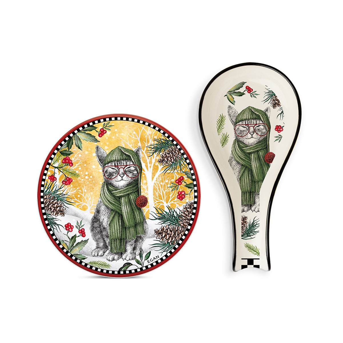 Set S/Pentola E P/Mestolo Natale Gatto 2024 Egan
