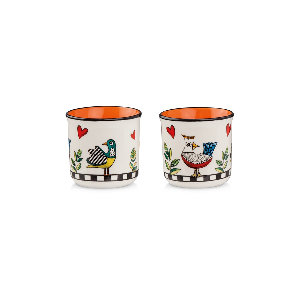 Set 2 Bicchierini Cocorico` Arancio Ml 80 Egan