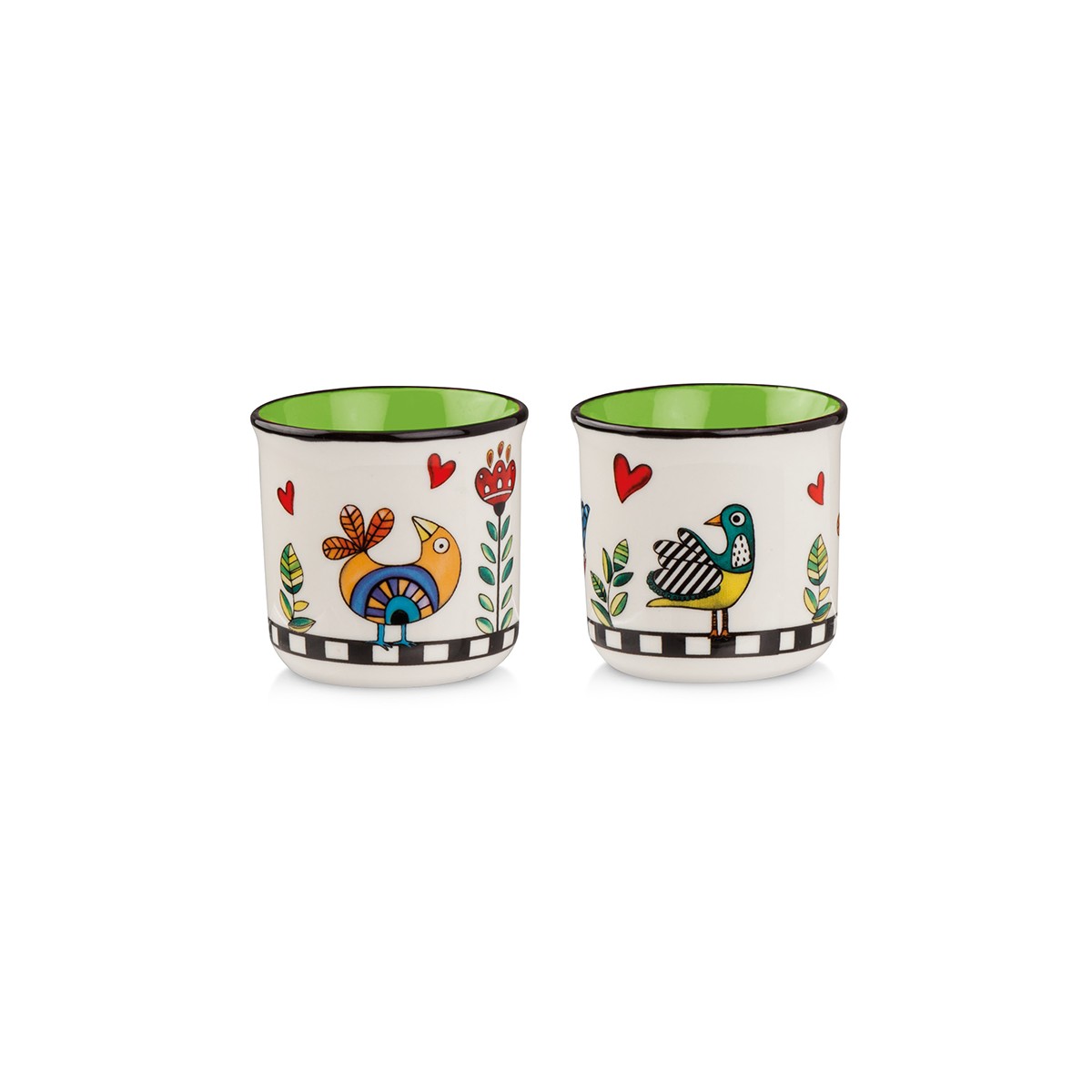 Set 2 Bicchierini Cocorico` Verde Ml 80 Egan