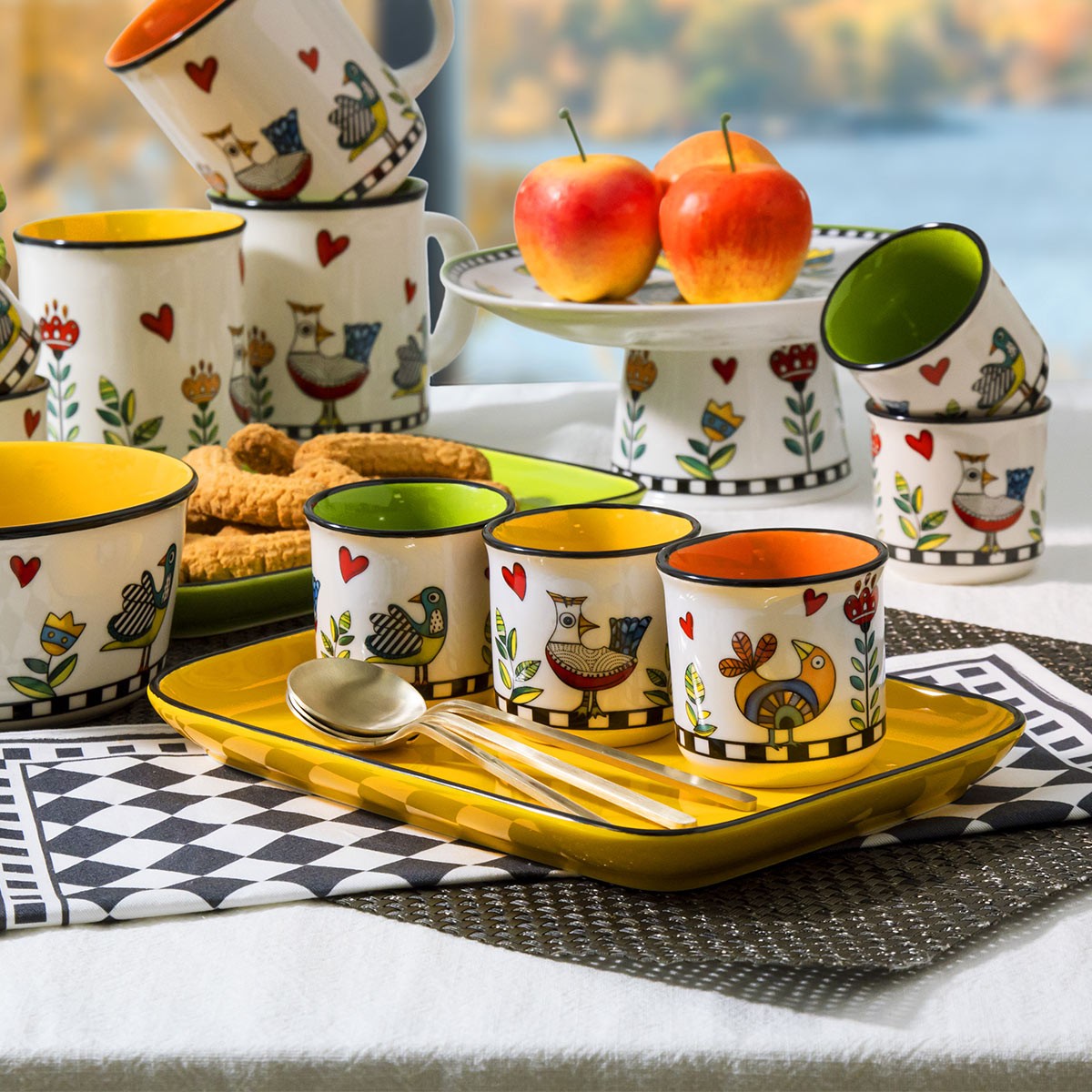 Set 2 Bicchierini Cocorico` Verde Ml 80 Egan