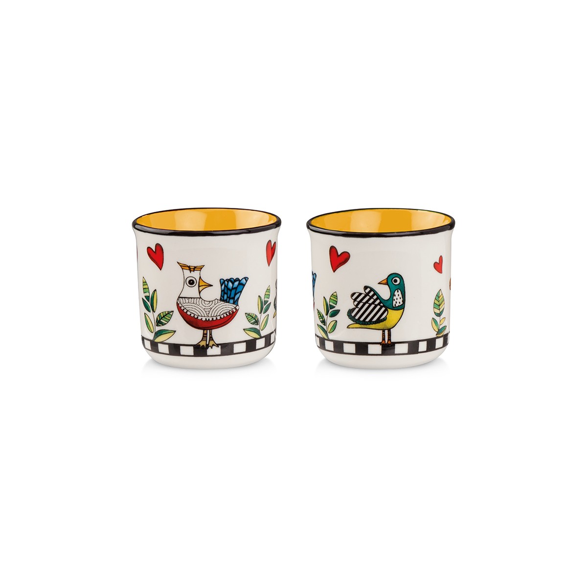 Set 2 Bicchierini Cocorico` Giallo Ml 80 Egan