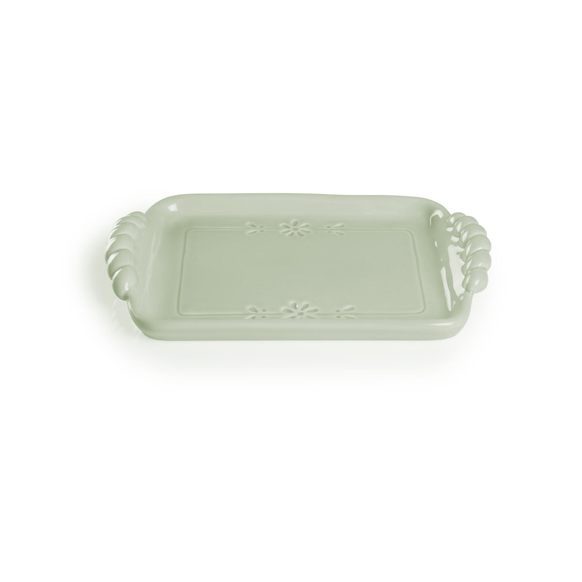 Vassoio Verde Mondemilo` 21X14 Egan