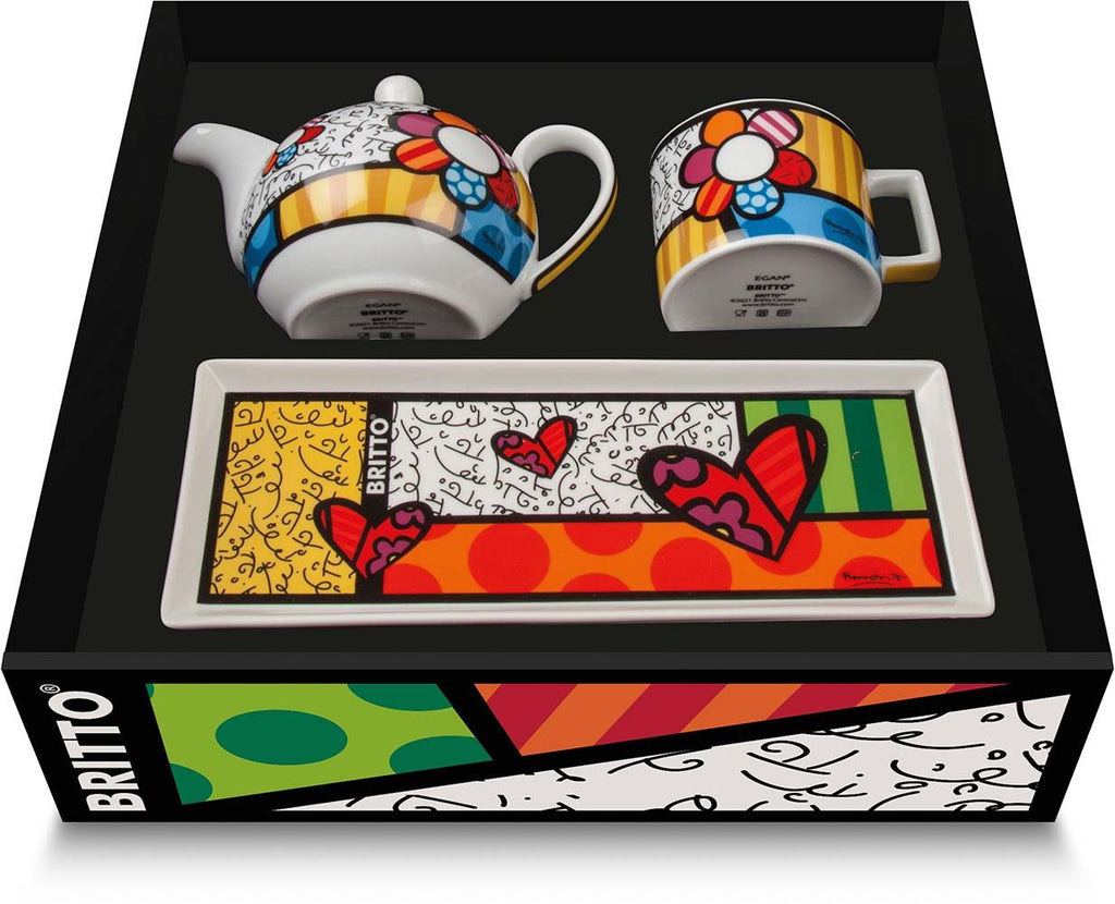 Set Teiera-Tazza Cappuccino Fiore-Vassoio Egan