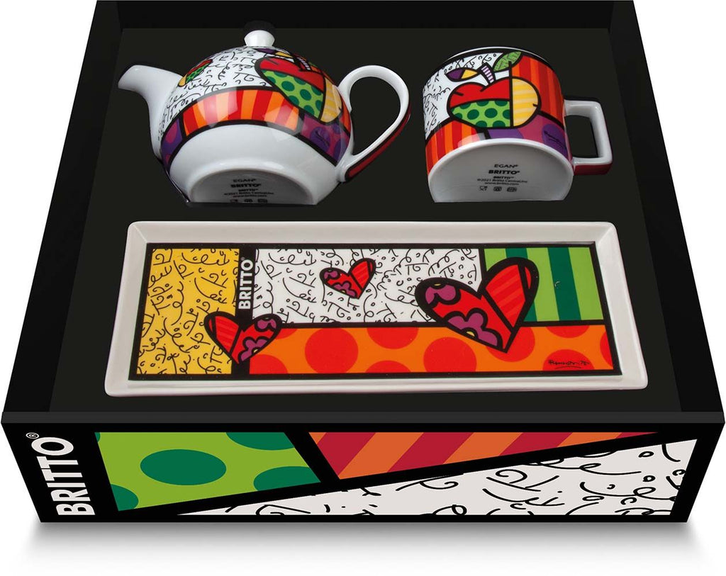 Set Teiera-Tazza Cappuccino Mela-Vassoio Egan