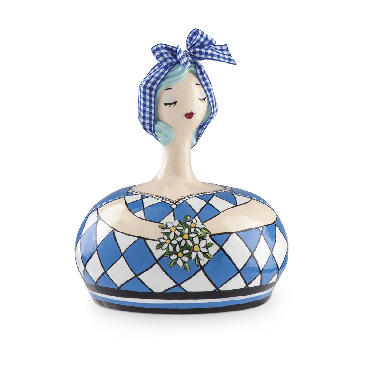 Set 2 Salvadanai Le Pupazze Azzurro C/Fiori 14X17 Egan